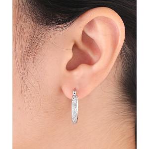 ピアス プルメリア＆マイレモチーフ シルバーフープピアス レディース