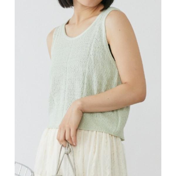 タンクトップ ノースリーブ アメスリカラーサマーニットタンクトップ レディース