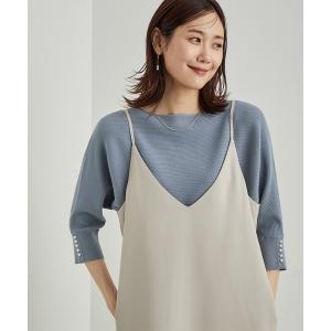 ニット 7分袖パールドルマンニット