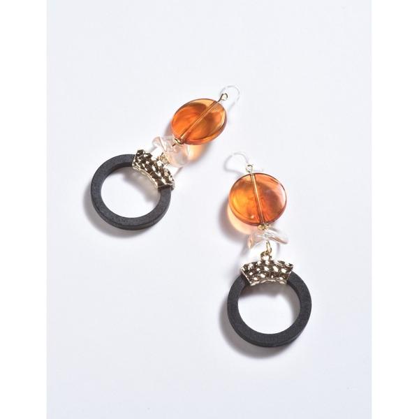 ピアス 「Astyle」べっ甲×ブラックサークル樹脂ピアス(MA) レディース