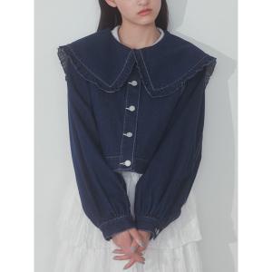 ジャケット Gジャン フリルカラーデニムジャケット