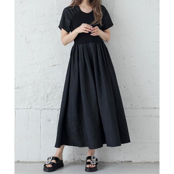 ワンピース 異素材ドッキングワンピース