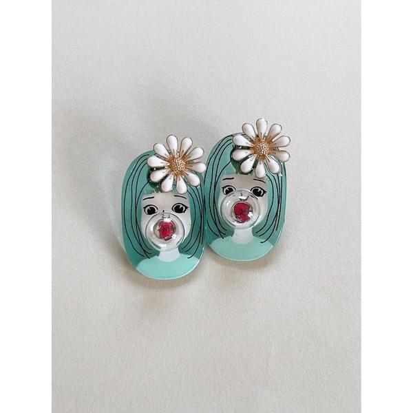 イヤリング 「Agaro」No.350　フーセンガムガールのイヤリング(MA) レディース