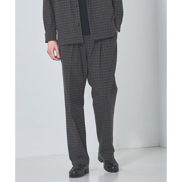 パンツ 「セットアップ対応」T/R フランス綾 2タック ワイドパンツ メンズ レディース