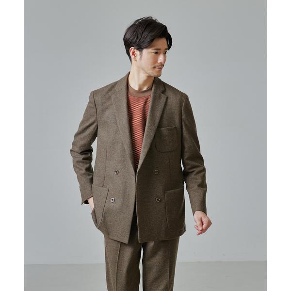ジャケット テーラードジャケット 「セットアップ対応」カシミヤ ブレンド ダブルジャケット メンズ ...