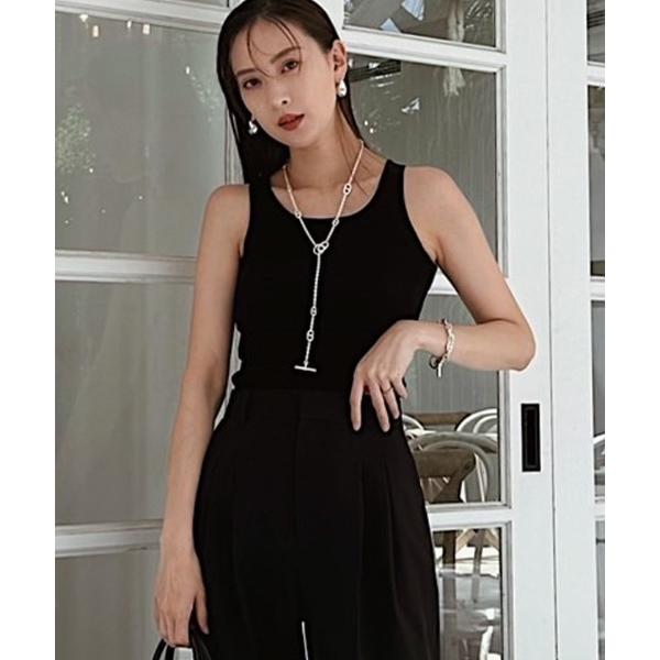 タンクトップ ノースリーブ アメスリニットタンクトップ レディース