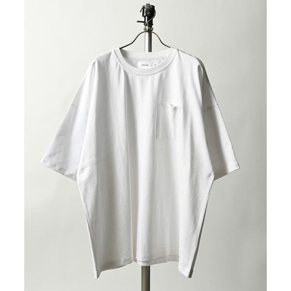tシャツ ATELANE/　O/E天竺異素材切り替えTEE メンズ レディース