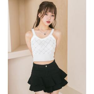 Diable baiser（ディアブルベーゼ） ニット セーター ダイヤ柄ビジュー