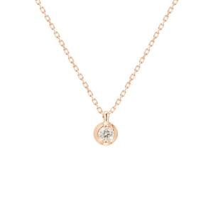 ネックレス 「WEB限定」K10ピンクゴールド 一粒 ネックレス レディース