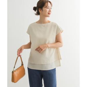 レディース シャツ ブラウス 「UR TECH Smart Linen Touch」レイヤードフレンチブラウス