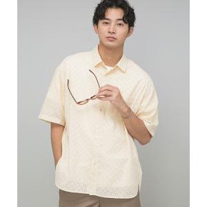 シャツ ブラウス メンズ LB.04/総柄刺繍シャツ 半袖