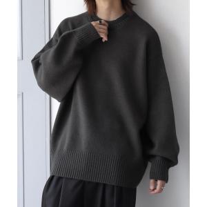 セーター ニット 「welise/ウェライズ」マルチプルファンクションズ ボリュームスリーブ 二重襟クルーネックニット メンズ レディース