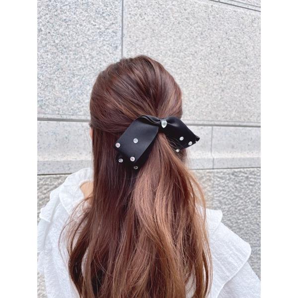 レディース ヘアクリップ stone ribbon clip