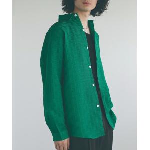 シャツ aimoha mensエンボス加工ビッグシルエットシャツ メンズ