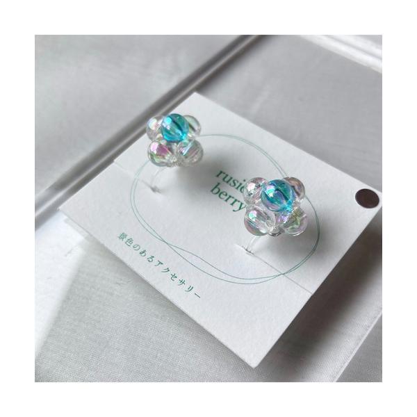 イヤリング 「rusieberry」bubbles flower 4枚花びら mini(MA) レデ...