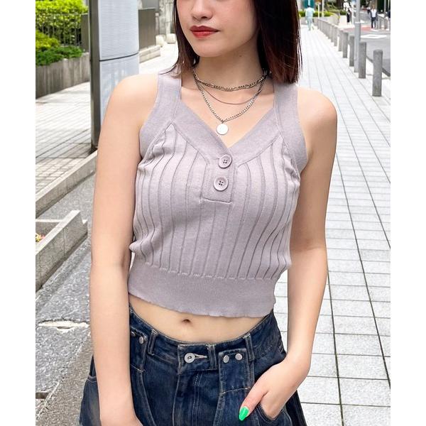 タンクトップ ノースリーブ アメスリワイドリブタンク レディース