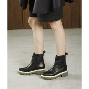 ブーツ サイドデザインショートブーツ レディース