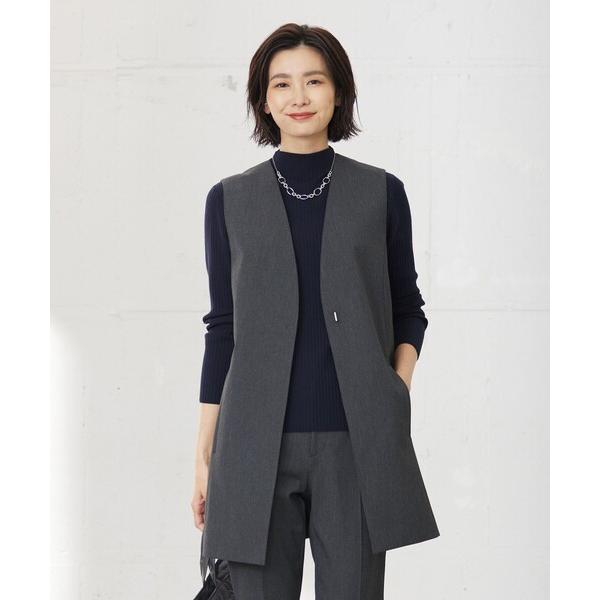 コート アウター T/Rアルガンシルク ジレ レディース