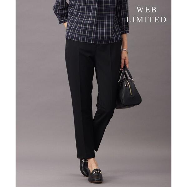 パンツ 「WEB限定カラーあり・洗える」T/Rアルガンシルク テーパード パンツ レディース