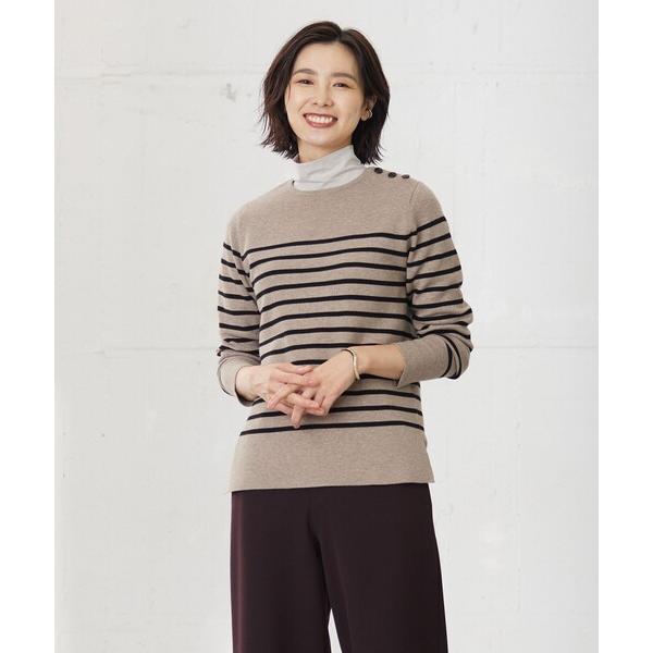 ニット セーター 「洗える」VIS/PE MILANO ボーダー ニット レディース