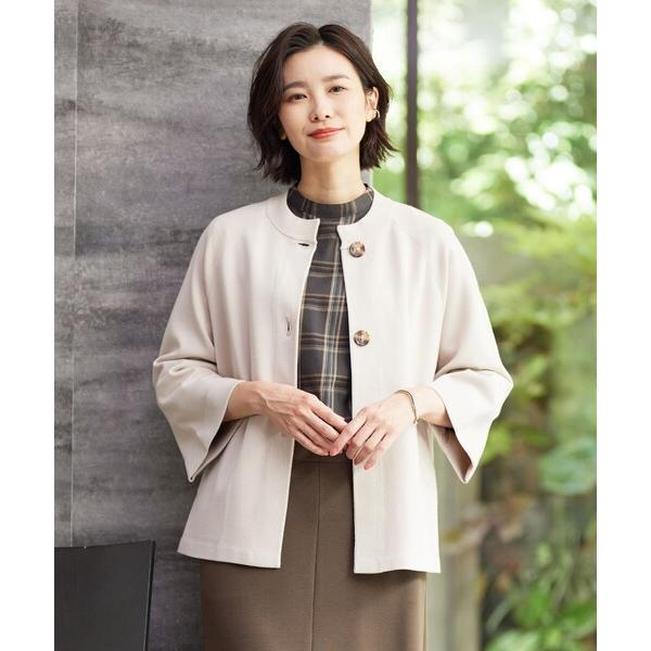ジャケット ノーカラージャケット 「洗える」VIS/PE MILANO ニット ジャケット レディー...