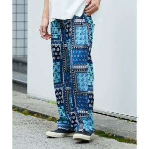 パンツ バティック＆ペイズリー柄レーヨンイージーパンツ