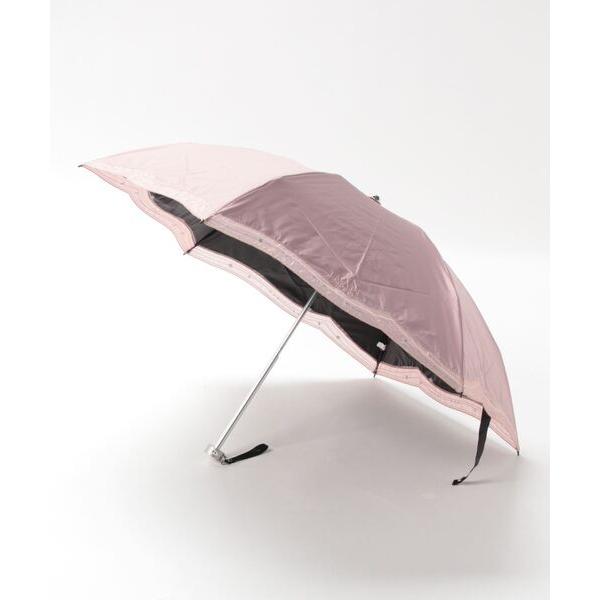 折りたたみ傘 レディース 晴雨兼用折りたたみ日傘　オーガンジーカットワーク