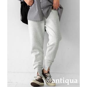 パンツ レディース 裏起毛裾リブパンツ