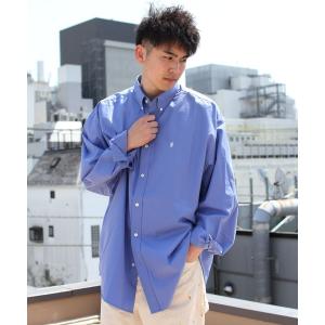 メンズ シャツ ブラウス GYMPHLEX/ジムフレックス　ボタンダウンワイドシャツロングスリーブ　ソリッド　B.D. WIDE SHIRT LONG｜zozo