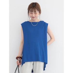 ニット 接触冷感ショルダータックノースリーブニットチュニック