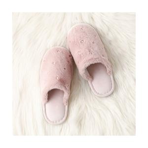 スリッパ エコファ―×パール ルームシューズ ピンクの商品画像