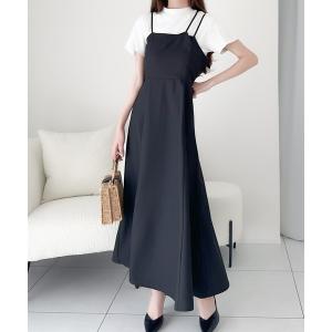 ワンピース スタイリングの鮮度が高まる大人レディなキャミワンピ。3ストラップレイヤード風キャミワンピース レディース