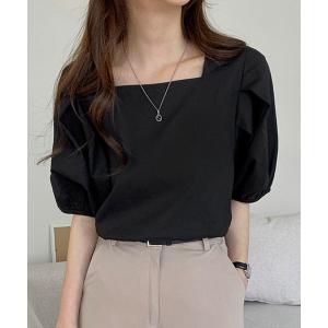 ブラウス シャツ スクエアネックブラウス レディース