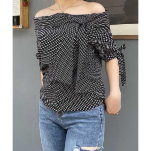 トップス レディース リボンドット柄オフショルTOPS｜ZOZOTOWN Yahoo!店