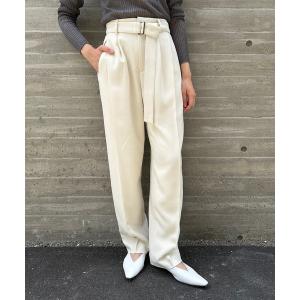 qualite（カリテ） スラックス パンツ 2WAYバックピーチタックパンツ