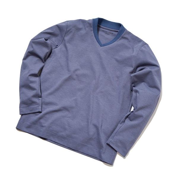 tシャツ 「ACTIVE TAILOR」シルケットスムースVネックロングTシャツ メンズ