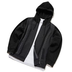 パーカー ニットコンビパーカ メンズ