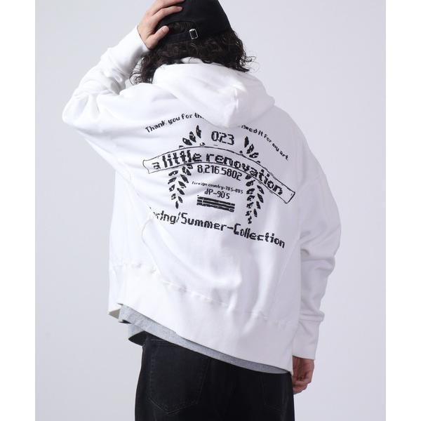 パーカー a lit r/アリトル ピグメント裏毛抜染ZIPパーカー メンズ