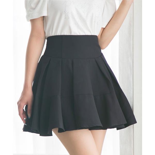 スカート 切替ティアードフレアミニスカート