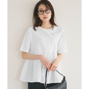tシャツ 半袖 「西山茉希様着用」＼26ss 再入荷／ クルーネックドッキングカットソー レディース