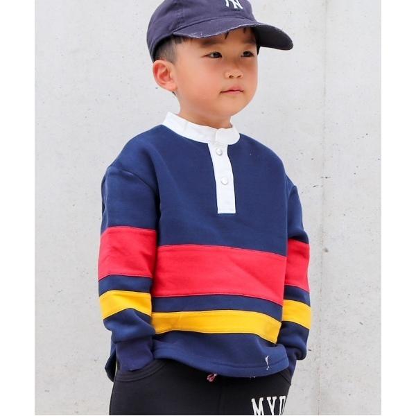 トレーナー ラガー風裏起毛プルオーバー80〜140cm キッズ 子供服 男の子 女の子