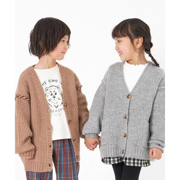 カーディガン 畦編みニットカーディガン80〜140cm キッズ 子供服 男の子 女の子