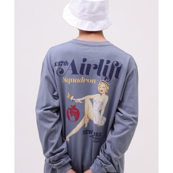 tシャツ Tシャツ メンズ LONG SLEEVE T-SHIRT STATUE OF LIBERT...