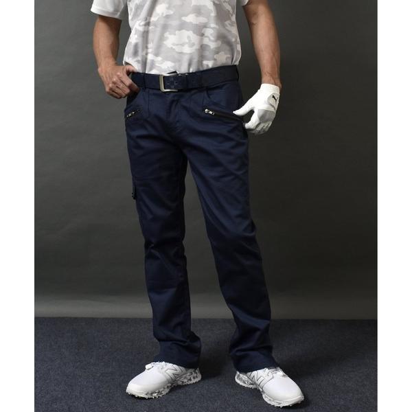 ゴルフ ストレッチ 素材 スリット 入り カーゴ タイプ ゴルフウェアパンツ メンズ