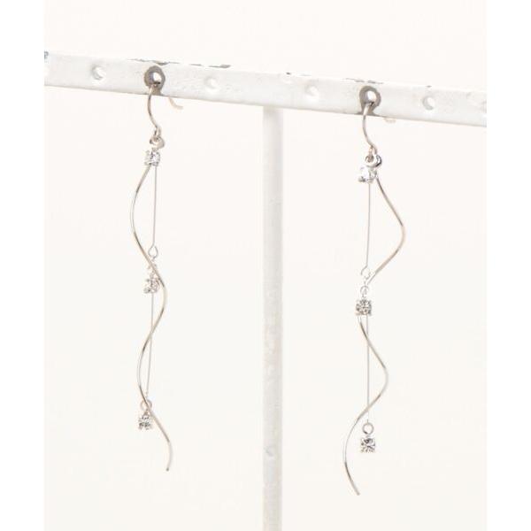 ピアス ねじれパーツとピアノ線20mm 25m 8.5R付きひっかけピアス ロジウム「ACCACC」...