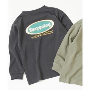 tシャツ Tシャツ デビラボ プリント袖リブ 長袖Tシャツ