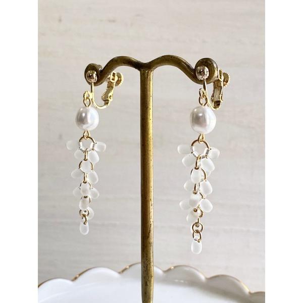 イヤリング 「Hi-na」揺れるドロップビーズ＆パール　イヤリング(MA) レディース