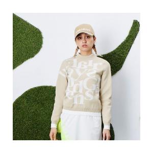 ニット セーター 「VIVA HEART/GOLF」タイポグラフィジャカードニット レディース