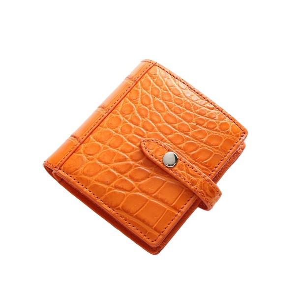 財布 クロコダイル二つ折り財布ベルト付き レディース メンズ