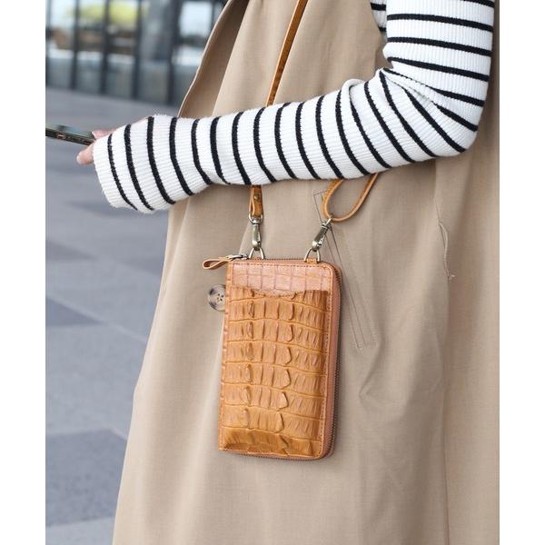 ショルダーバッグ バッグ エキゾチックレザースマホポーチお財布ショルダー レディース